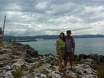 с мужем на фоне нашего лайнера в Монтего Бэй, Ямайка